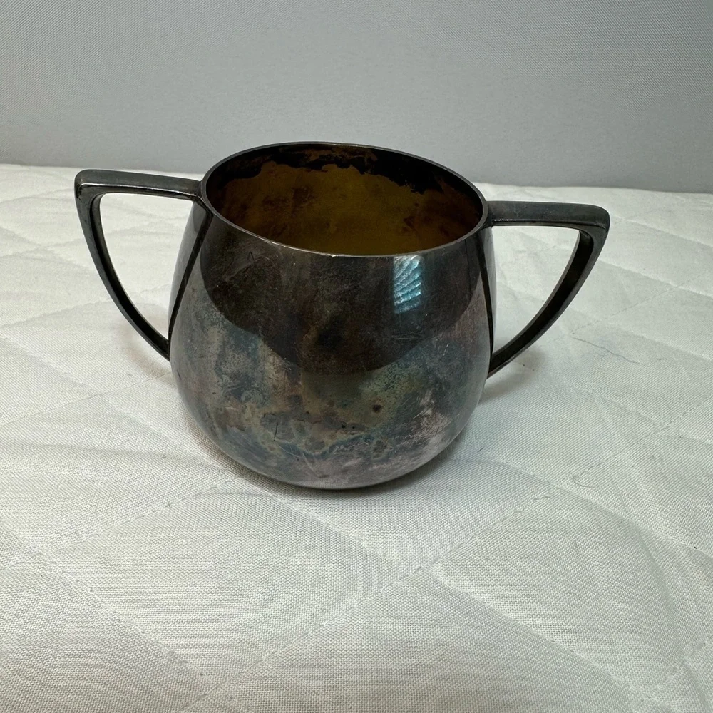 Vintage 1950’s Empire Crafts Quadruple Silver Plated Sugar Bowl Cup